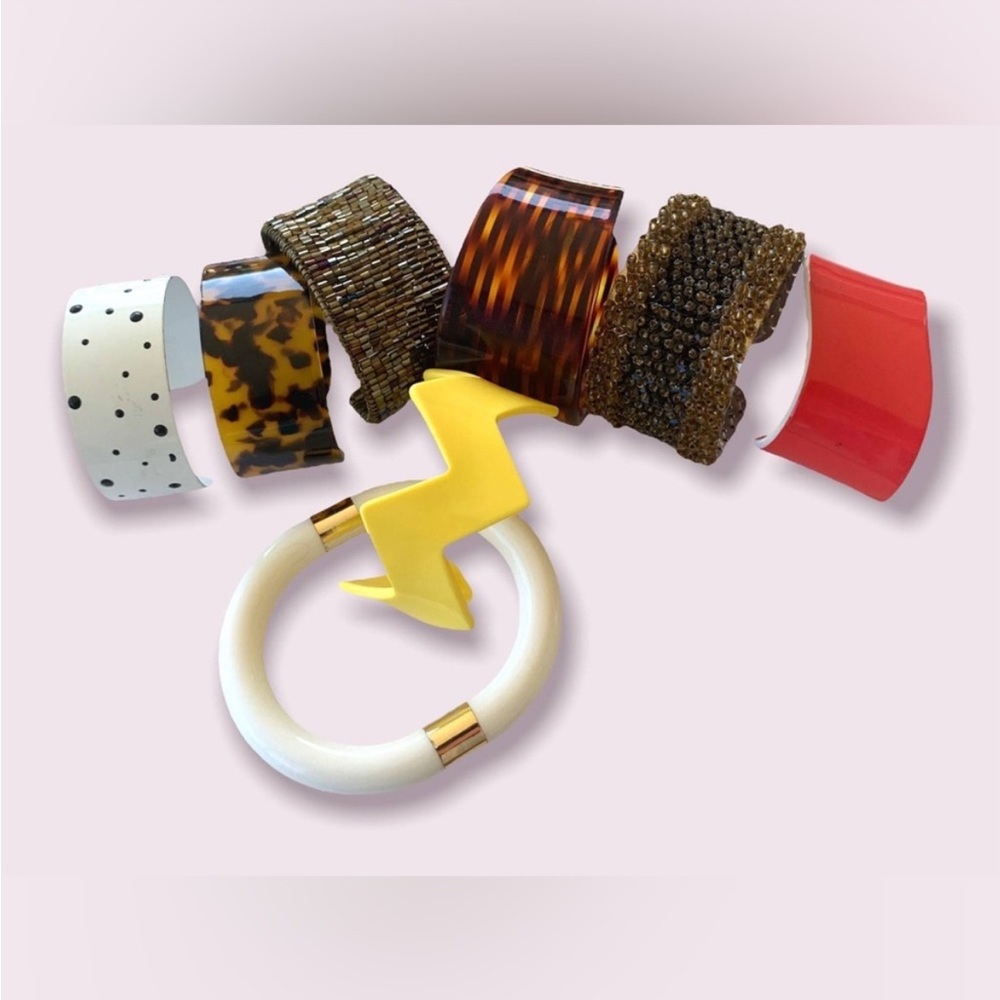 Vintage Bracelet Lot Colourful Mixed Cuffs